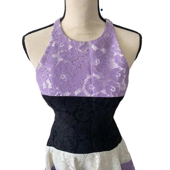 Alex Perry Color Block Lace Embroidery Mini Dress Size 8UK or 4US - Picture 8 of 14